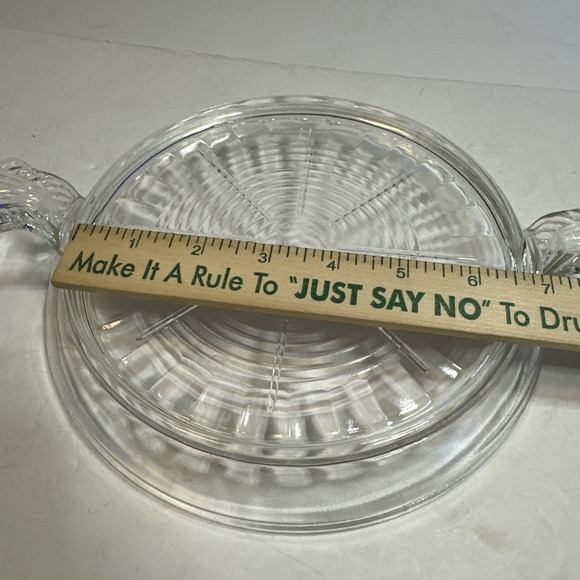 VTG 1940's Fire King Clear Glass Trivet/Hot Plate For A Pan With A 6in Diameter - Picture 6 of 6
